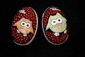 påskeegg polkadots ugle sammen